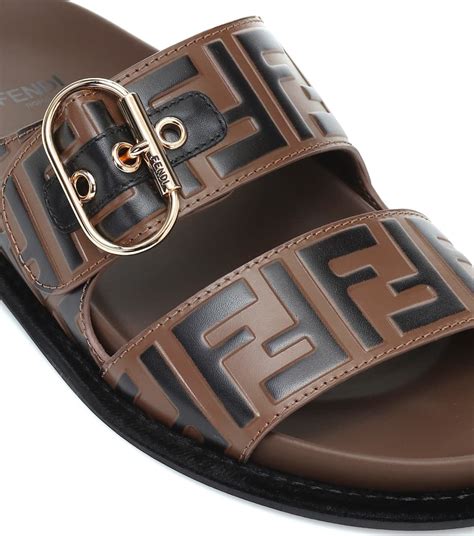 fendi studded logo sandals|fendi birkenstock style sandals.